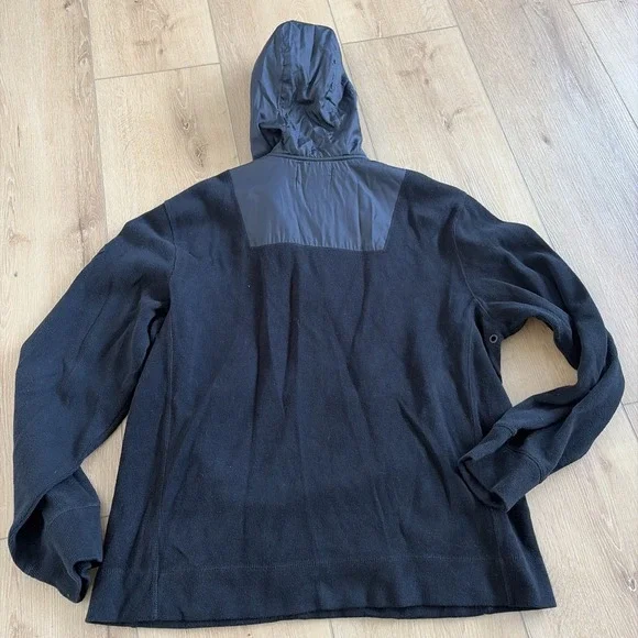Vintage Polo Ralph Lauren Mens Half Zip Hooded Jacket Black Long Sleeve Sz Large - Picture 7 of 7